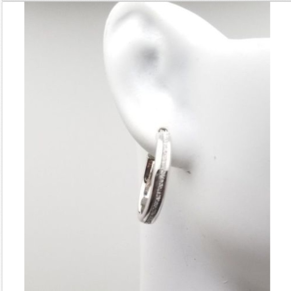 Sterling Silver Glitter Hoop Earrings 20mm